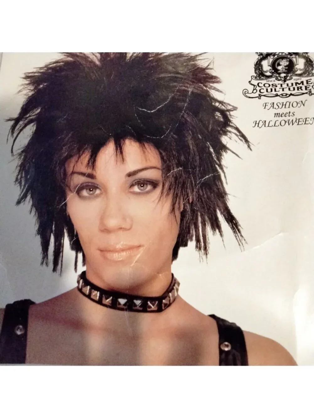 Unisex Black Rocker Wig Spiky Halloween Costume Adult Accessory